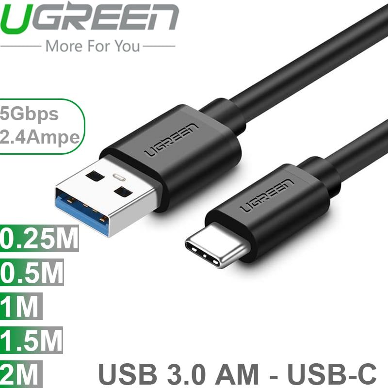 Cáp USB-C 3.0 hỗ trợ sạc nhanh Gen 1 5Gbps UGREEN dài 0.25M | 0.5M | 1M | 1.5M | 2M