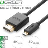  CÁP MICRO HDMI TO HDMI UGREEN 1.5M | 2M | 3M HỖ TRỢ FULL HD 1080P 2K-30HZ 