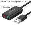 Card sound USB | USB ra audio 3.5mm Tai nghe + Microphone Ugreen 30143