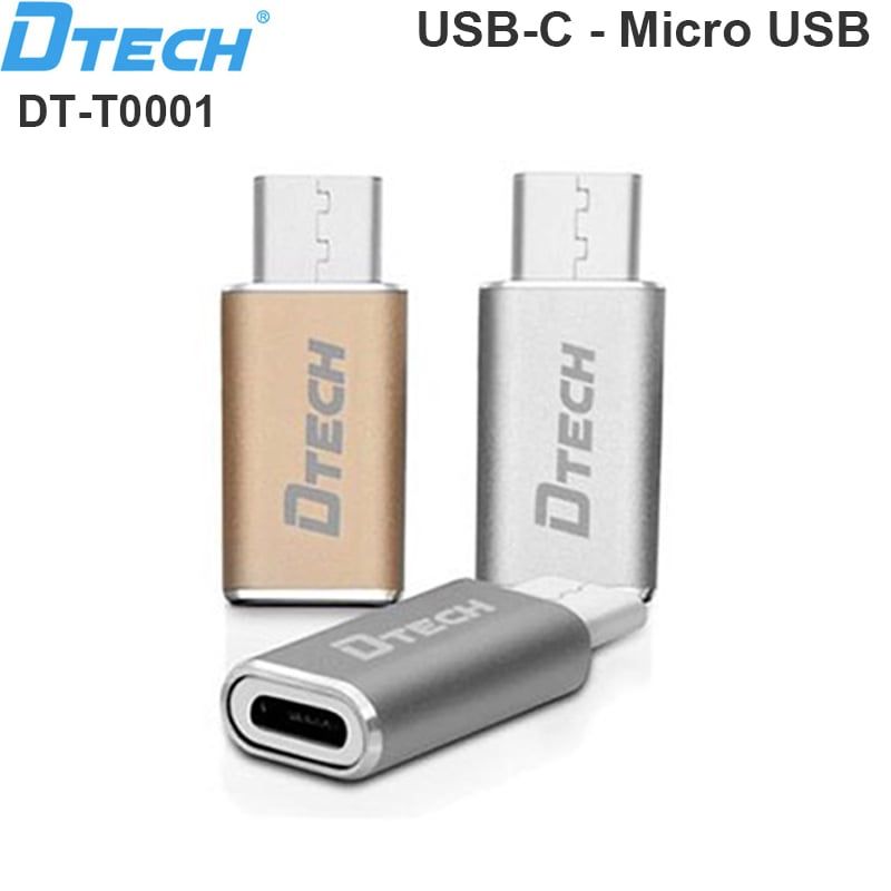 Đầu chuyển đổi Micro USB to Type C chính hãng DTECH T0001