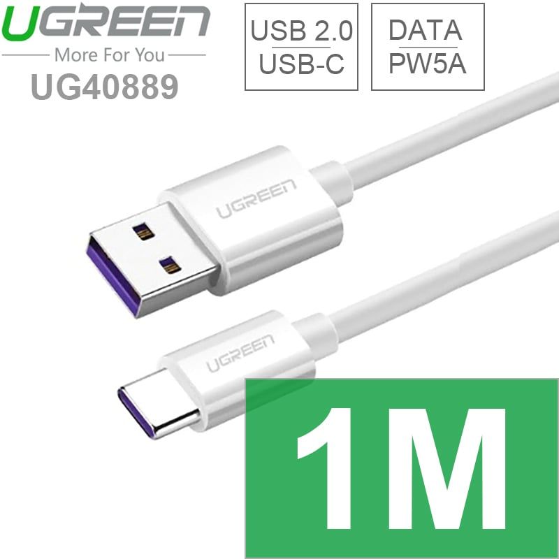  Cáp USB-C 2.0 sạc nhanh 5A super charger cho Smartphone Máy tính bảng Samsung Huawei Oppo 0.5M 1M 2M Ugreen 