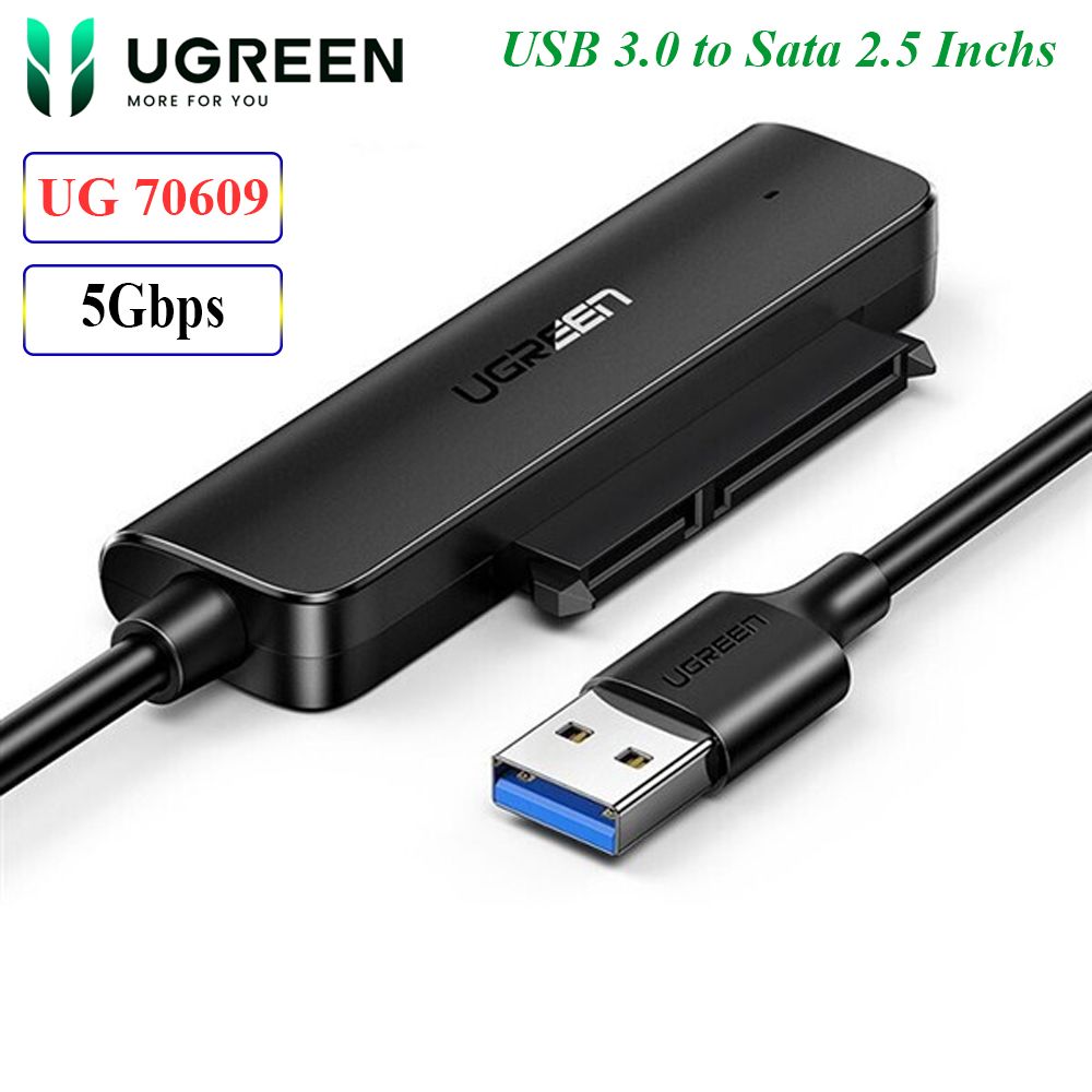 Cáp Chuyển USB 3.0 Sang SATA III Ugreen 70609, CM321 hỗ trợ ổ cứng 2.5 inch HDD SSD