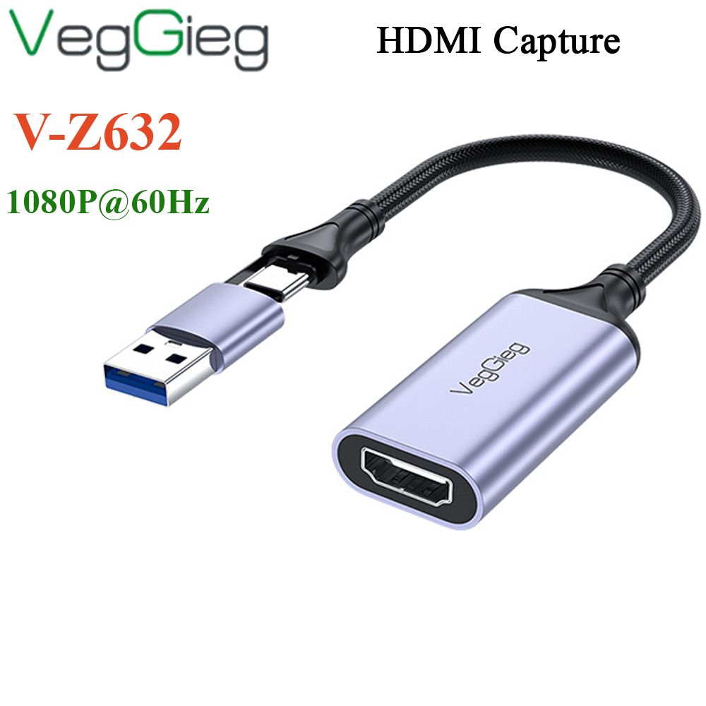 USB ghi hình live streaming HDMI chuẩn full HD 1080P@60Hz VEGGIEG V-Z632