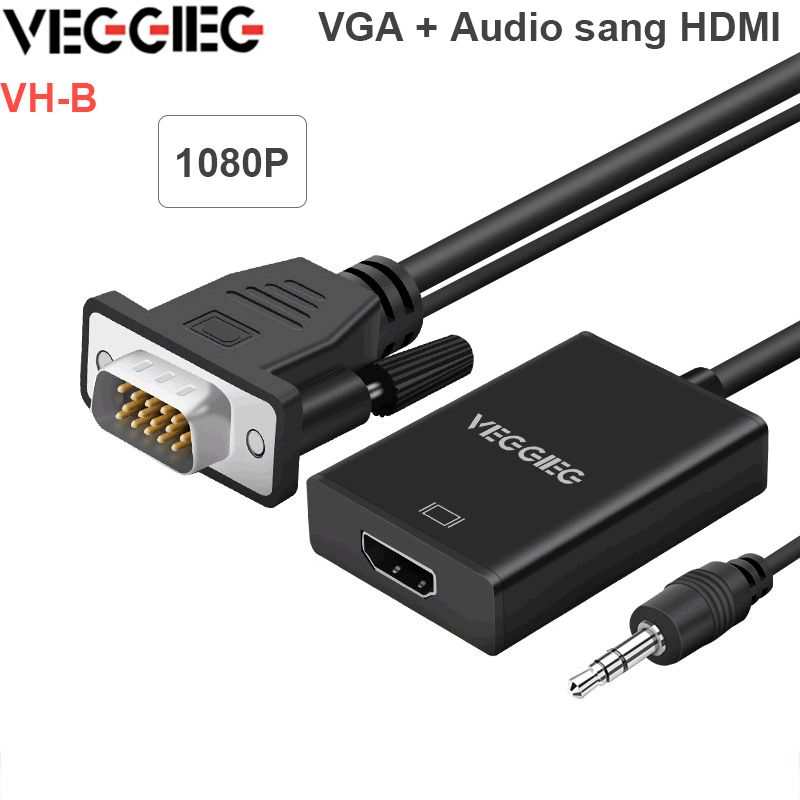 VGA audio 3.5mm sang HDMI 1080P converter Veggieg VH-B