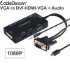 VGA + Audio ra HDMI-DVI-VGA có audio 3.5mm 25Cm CableDeconn