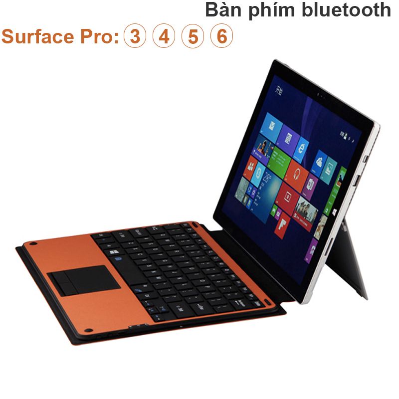 Bàn phím Surface Pro 3 4 6 2017 BOW WSP328- Mặt sần chống bám vân tay (màu cam)