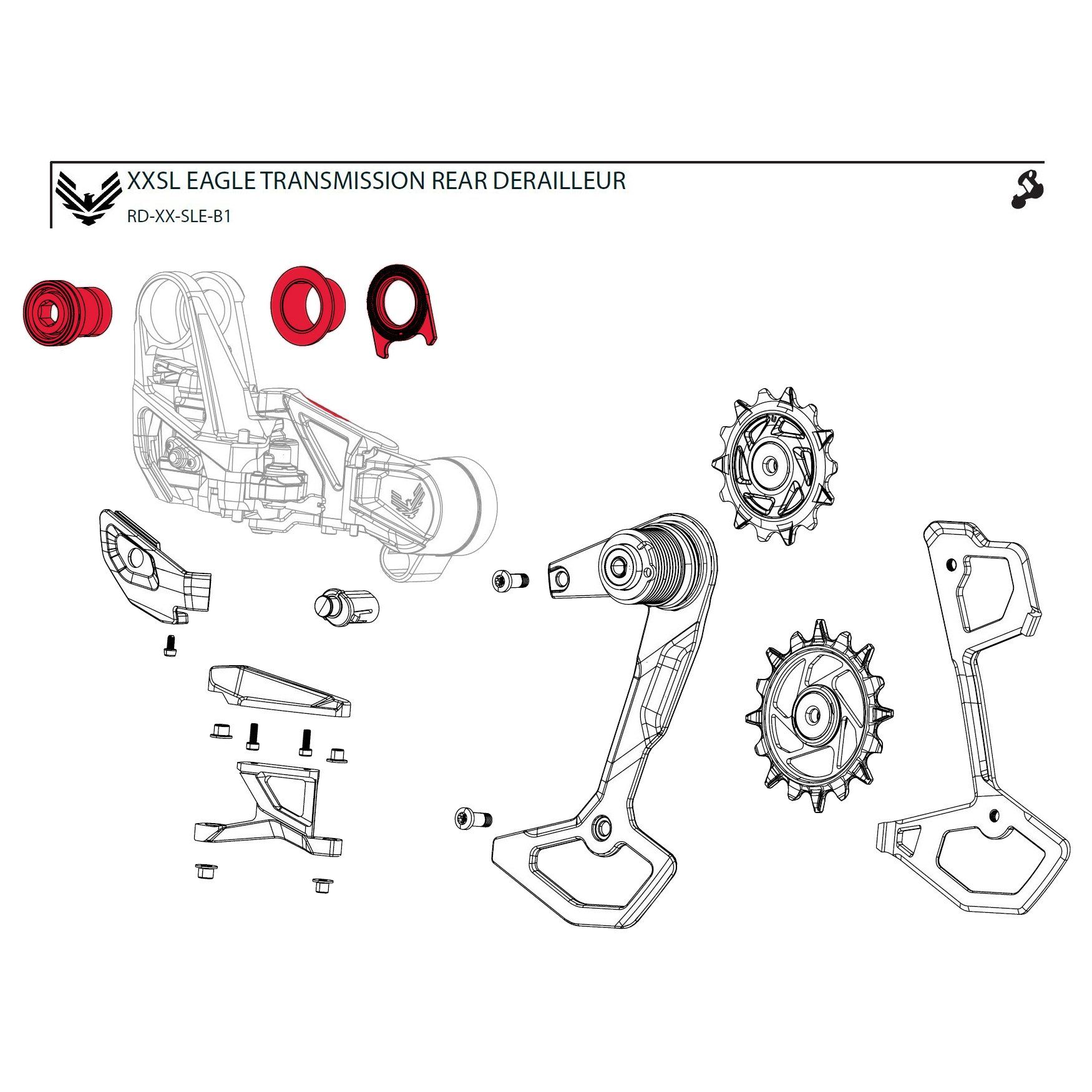 Bộ Ốc Đề Sau | Full Mount Bolt Kit for XX SL Eagle AXS Rear Derailleur