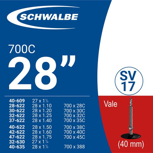 RUỘT XE ĐẠP SCHWALBE 700c SV17 (40MM)