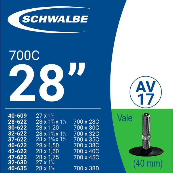 RUỘT XE ĐẠP SCHWALBE 700c AV17 (40mm)