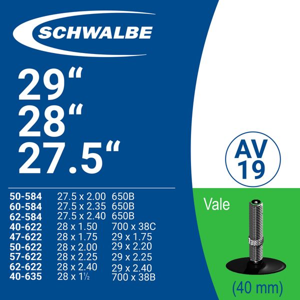 RUỘT XE ĐẠP SCHWALBE 29” AV19 (40mm)