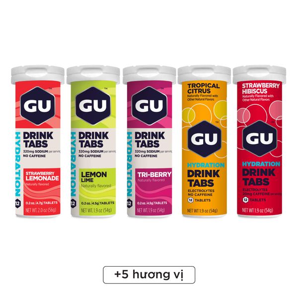 Viên sủi năng lượng GU Hydration Drink Tabs - Vị dâu tổng hợp