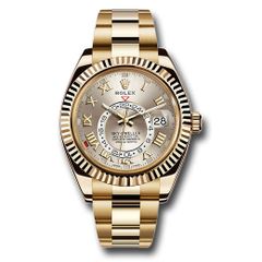 Đồng hồ Rolex Yellow Gold Sky-Dweller Silver Sunray Roman Dial Gold Bracelet 326938 s 42mm