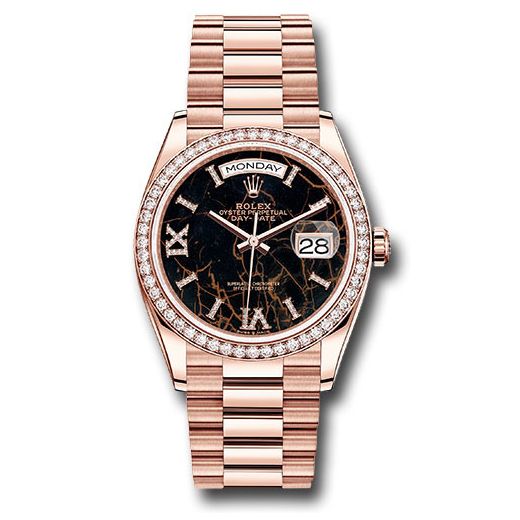 Đồng hồ Rolex Everose Gold Day-Date Diamond Bezel Eisenkiesel Diamond Index Roman 9 Dial President Bracelet 128345rbr eididrp 36mm