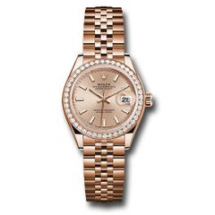Đồng hồ Rolex Everose Gold Lady-Datejust 44 Diamond Bezel Pink Sundust Index Dial Jubilee Bracelet 279135RBR pij 28mm