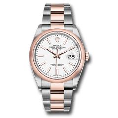 Đồng hồ Rolex Steel & Everose Rolesor Datejust Domed Bezel White Index Dial Oyster Bracelet 126201 wio 36mm