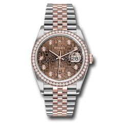 Đồng hồ Rolex Steel & Everose Rolesor Datejust Diamond Bezel Chocolate Jubilee Diamond Dial Jubilee Bracelet 126281RBR chojdj 36mm