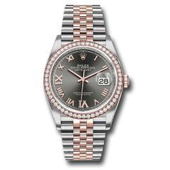 Đồng hồ Rolex Steel & Everose Rolesor Datejust Diamond Bezel Dark Rhodium Roman Dial Jubilee Bracelet 126281RBR dkrdr69j 36mm