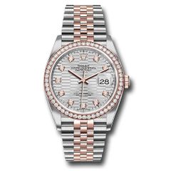 Đồng hồ Rolex Everose Rolesor Datejust Diamond Bezel Silver Fluted Motif Diamond Dial Jubilee Bracelet 126281rbr sflmdj 36mm