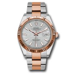 Đồng hồ Rolex Everose Rolesor Datejust Fluted Bezel Silver Fluted Motif Index Dial Oyster Bracelet 126331 sflmio 41mm