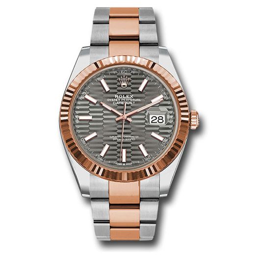 Đồng hồ Rolex Everose Rolesor Datejust Fluted Bezel Slate Fluted Motif Index Dial Oyster Bracelet 126331 slflmio 41mm