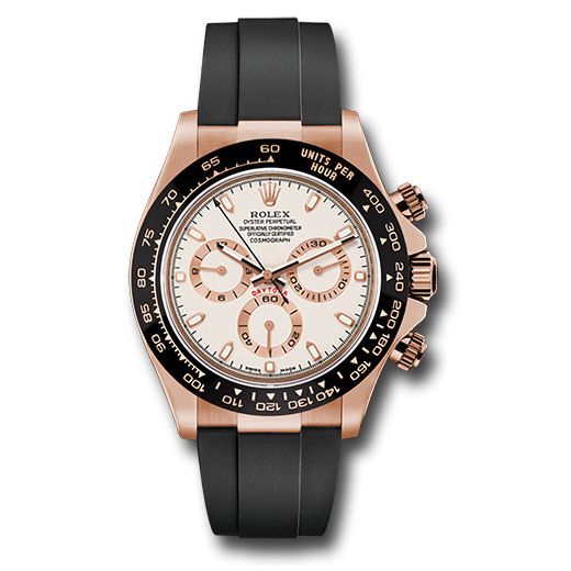 Đồng hồ Rolex Everose Gold Cosmograph Daytona Ivory Colored Index Dial Black Oysterflex Strap 116515LN iiof 40mm