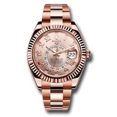 Đồng hồ Rolex Everose Gold Sky-Dweller Sundust Sunray Roman Dial Oyster Bracelet 326935 su 42mm
