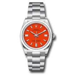 Đồng hồ Rolex Oyster Perpetual Domed Bezel Coral Red Index Dial Oyster Bracelet 126000 reio 36mm
