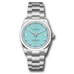 Đồng hồ Rolex Oyster Perpetual Domed Bezel Turquoise Blue Index Dial Oyster Bracelet 126000 tbio 36mm
