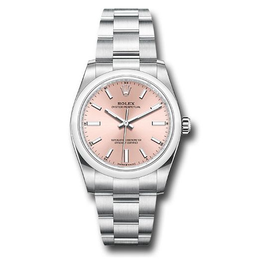 Đồng hồ Rolex Oyster Perpetual Domed Bezel Pink Index Dial Oyster Bracelet 124200 pio 34mm