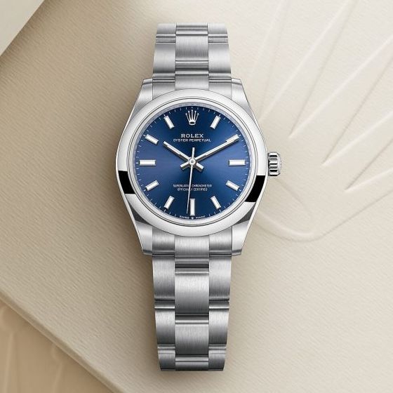 Đồng hồ Rolex Oyster Perpetual Domed Bezel Blue Index Dial Oyster Bracelet 277200 bluio 31mm