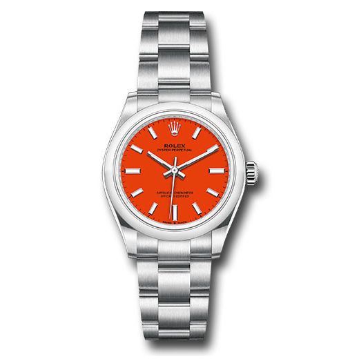 Đồng hồ Rolex Oyster Perpetual Domed Bezel Coral Red Index Dial Oyster Bracelet 277200 reio 31mm