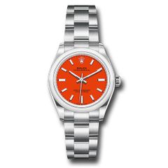 Đồng hồ Rolex Oyster Perpetual Domed Bezel Coral Red Index Dial Oyster Bracelet 277200 reio 31mm