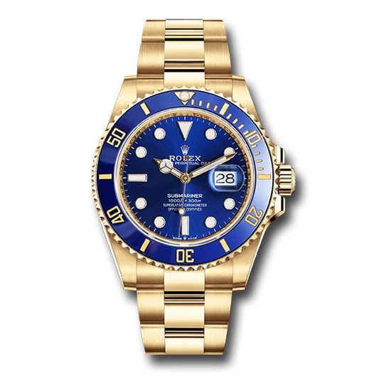 Đồng hồ Rolex Yellow Gold Submariner Date Blue Bezel Blue Dial 126618LB 41mm