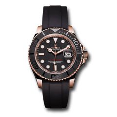 Đồng hồ Rolex Everose Gold Yacht-Master Matt Black Dial Oysterflex Strap 268655 37mm