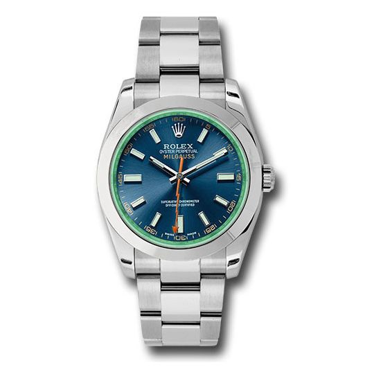Đồng hồ Rolex Steel Milgauss Blue Dial Green Crystal 116400GV blo 40mm