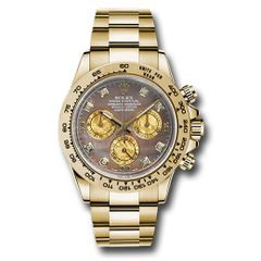 Đồng hồ Rolex Yellow Gold Cosmograph Daytona Dark Mother-Of-Pearl & Gold Crystal Diamond Dial 116508 dkmd 40mm