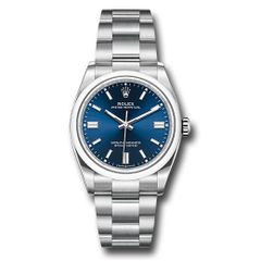 Đồng hồ Rolex Oyster Perpetual Domed Bezel Blue Index Dial Oyster Bracelet 126000 bluio 36mm