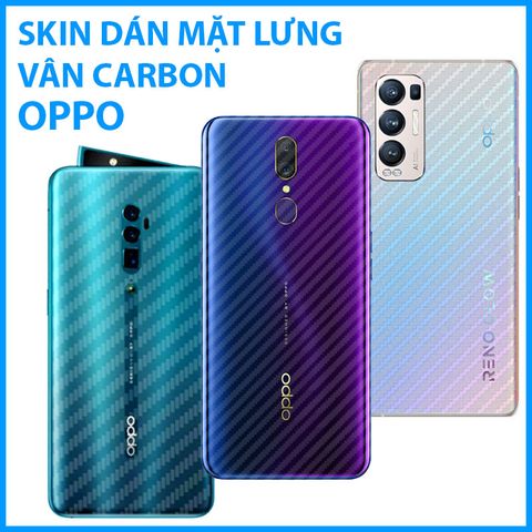 Skin Dán mặt lưng vân Carbon cho OPPO Reno 5, Reno 4, Reno 4 Pro, A93, Reno 3