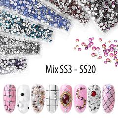 Bịch Hạt đá pha lê trộn Mix size SS3-SS20