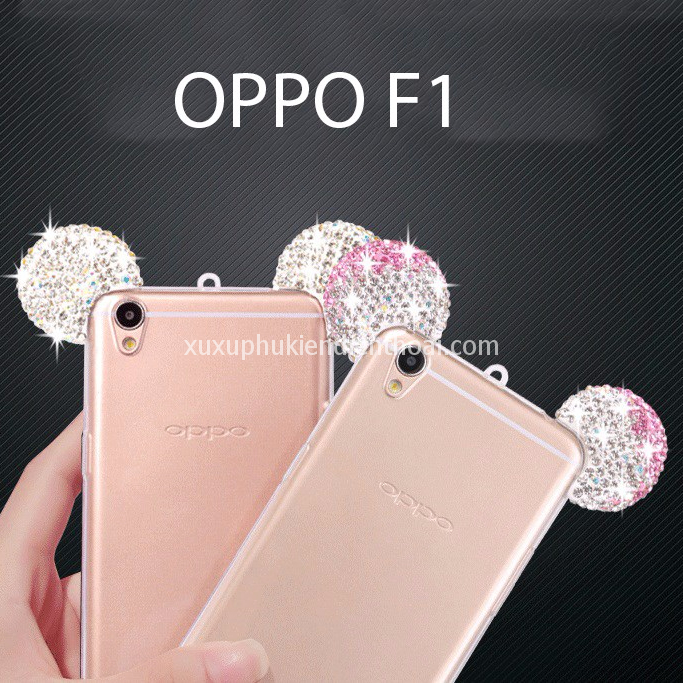 Ốp dẻo Mickey OPPO F1 (A35) Tai đính đá