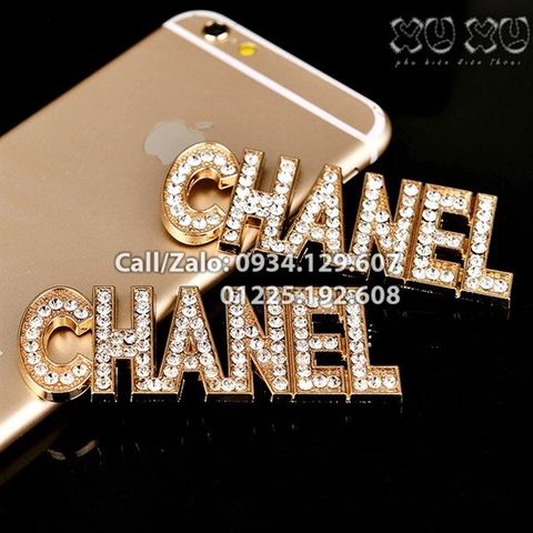 LET0009 - Chữ Chanel đá Phụ kiện Đính Điện thoại
