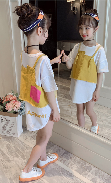 DAM810- Đầm thun + vest jeans