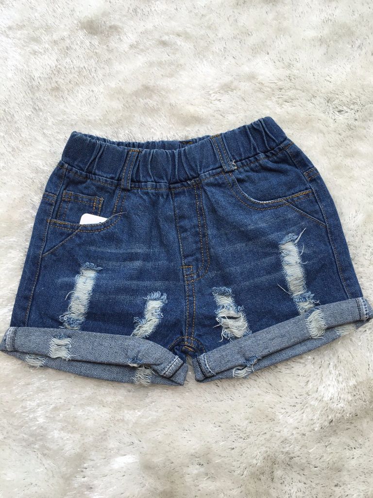 KM-QS010- Short jeans rách xắn lai