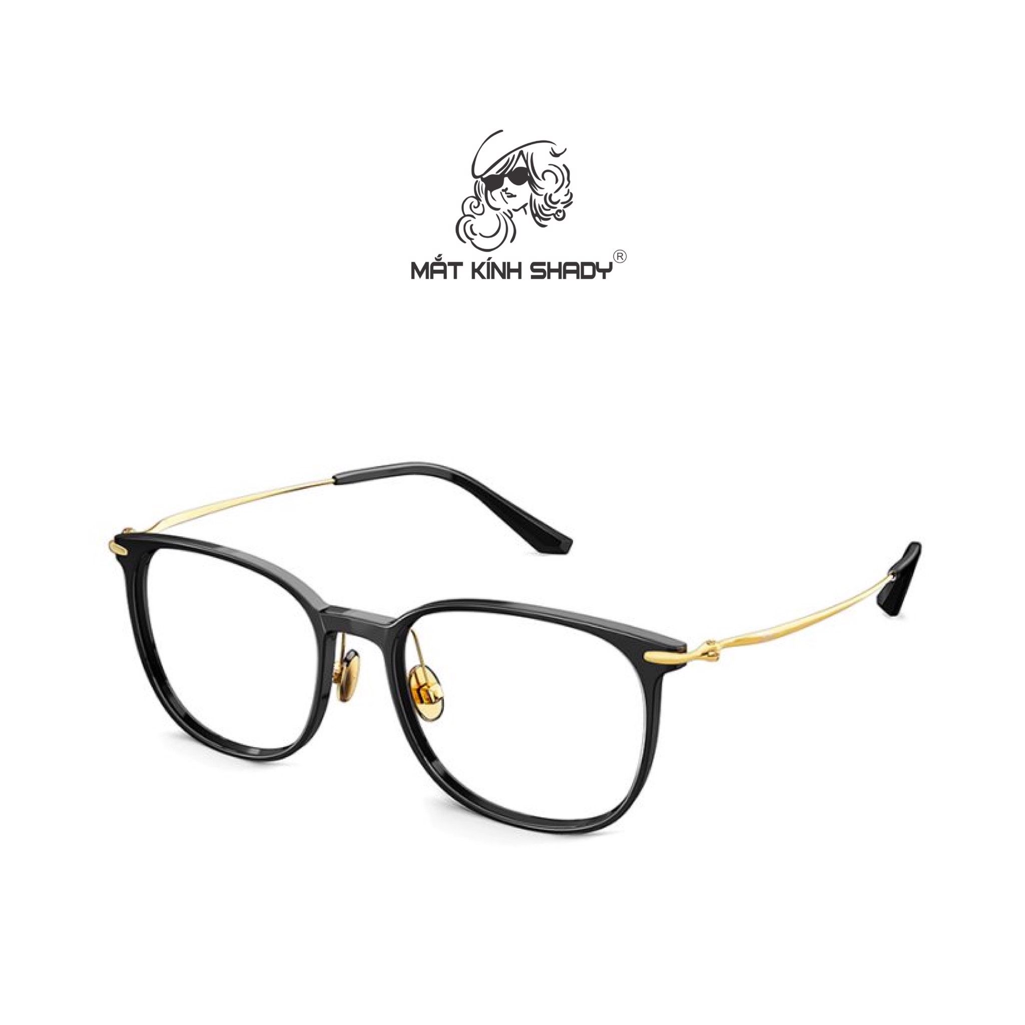Gọng Kính Cận Dáng Vuông Bầu Thời Trang Unisex Cao Cấp, Chính Hãng Molsion - MJ5038