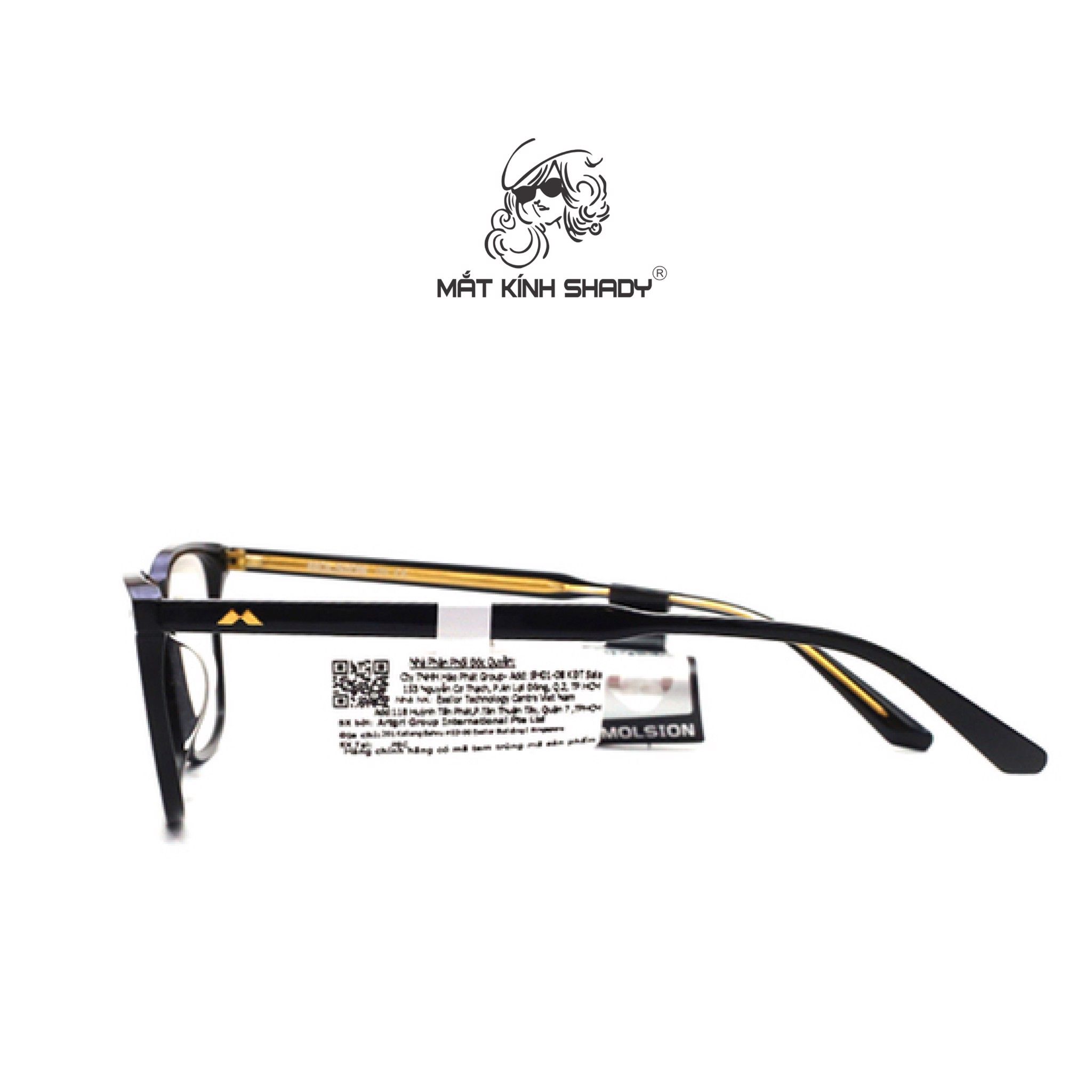 Gọng Kính Cận Chính Hãng Molsion Unisex, Chất Nhựa Acetate Nguyên Khối - MJ3009