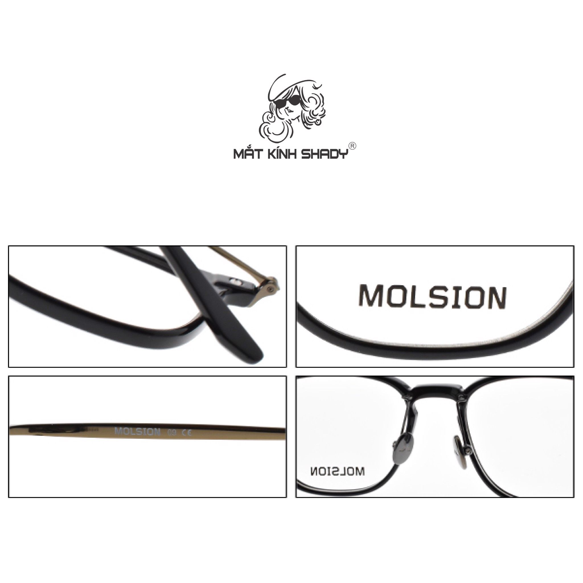 Gọng Kính Cận Chính Hãng Molsion Unisex, Chất Nhựa TR Và Hợp Kim Cao Cấp - MJ5019