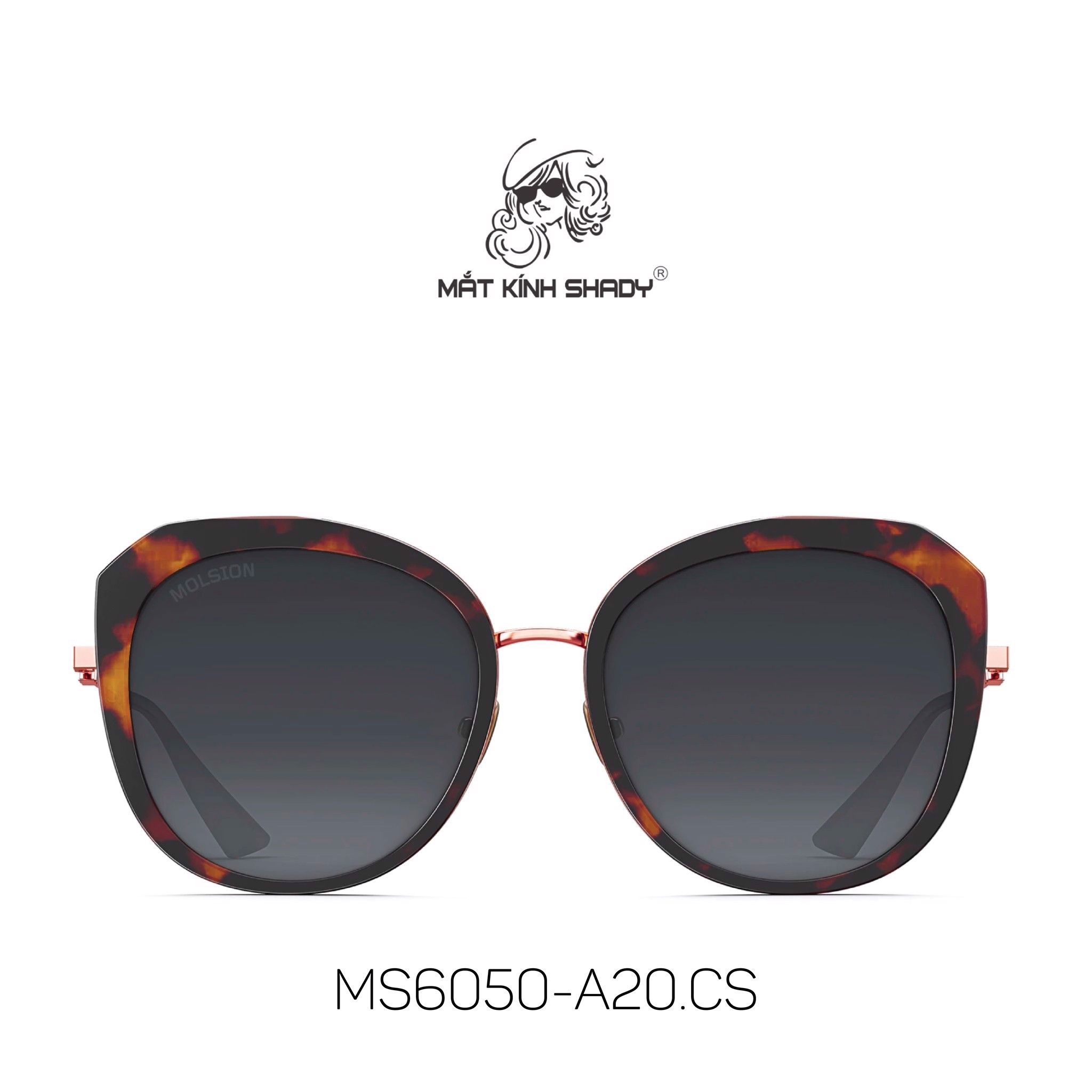 Kính Mát Chính Hãng Molsion, Dáng Mắt Mèo Thời Trang Nữ - MS6050