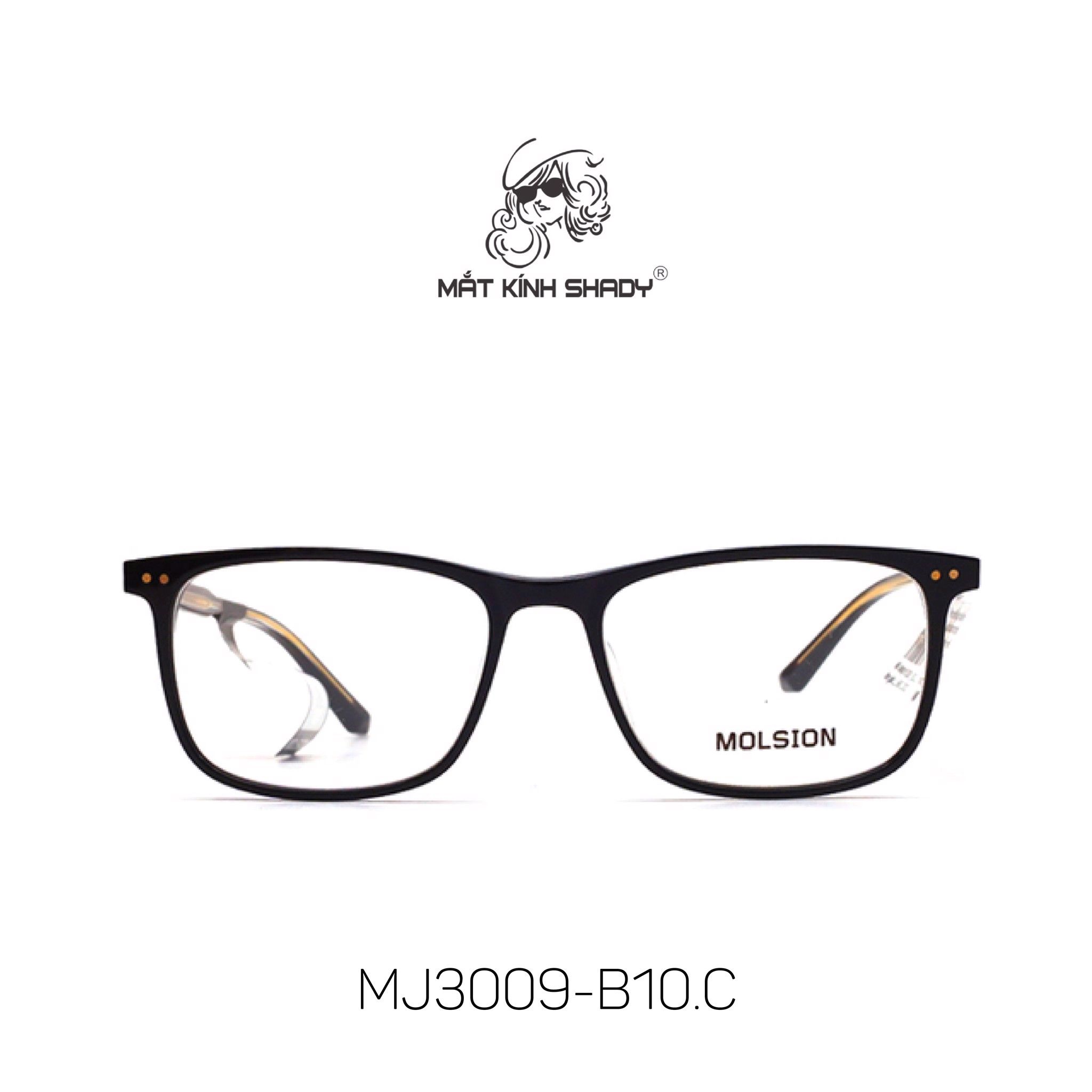 Gọng Kính Cận Chính Hãng Molsion Unisex, Chất Nhựa Acetate Nguyên Khối - MJ3009