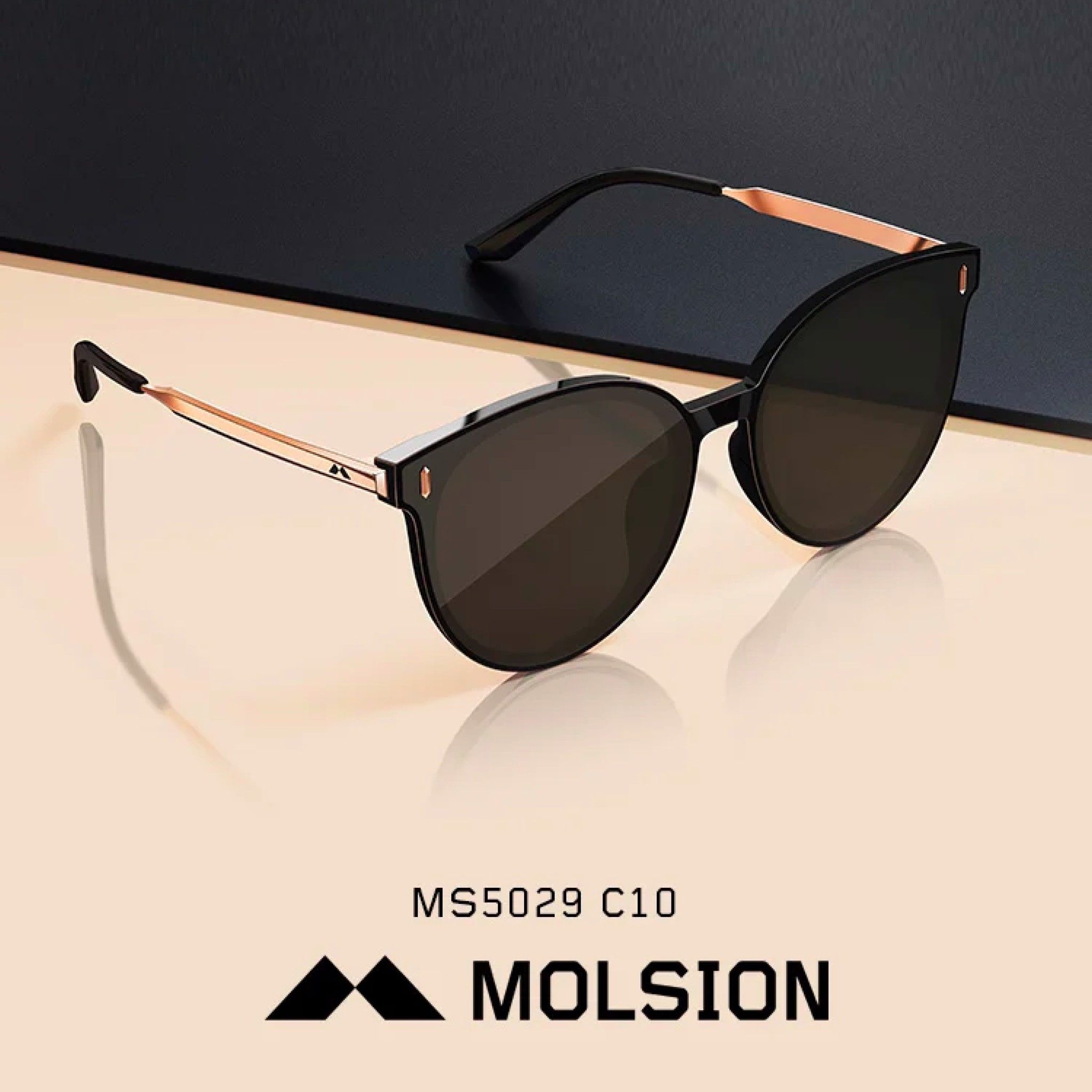Kính Mát Chính Hãng Molsion Dáng Mắt Mèo Thời Trang Nữ, Nhựa Acetate Cao Cấp - MS5029
