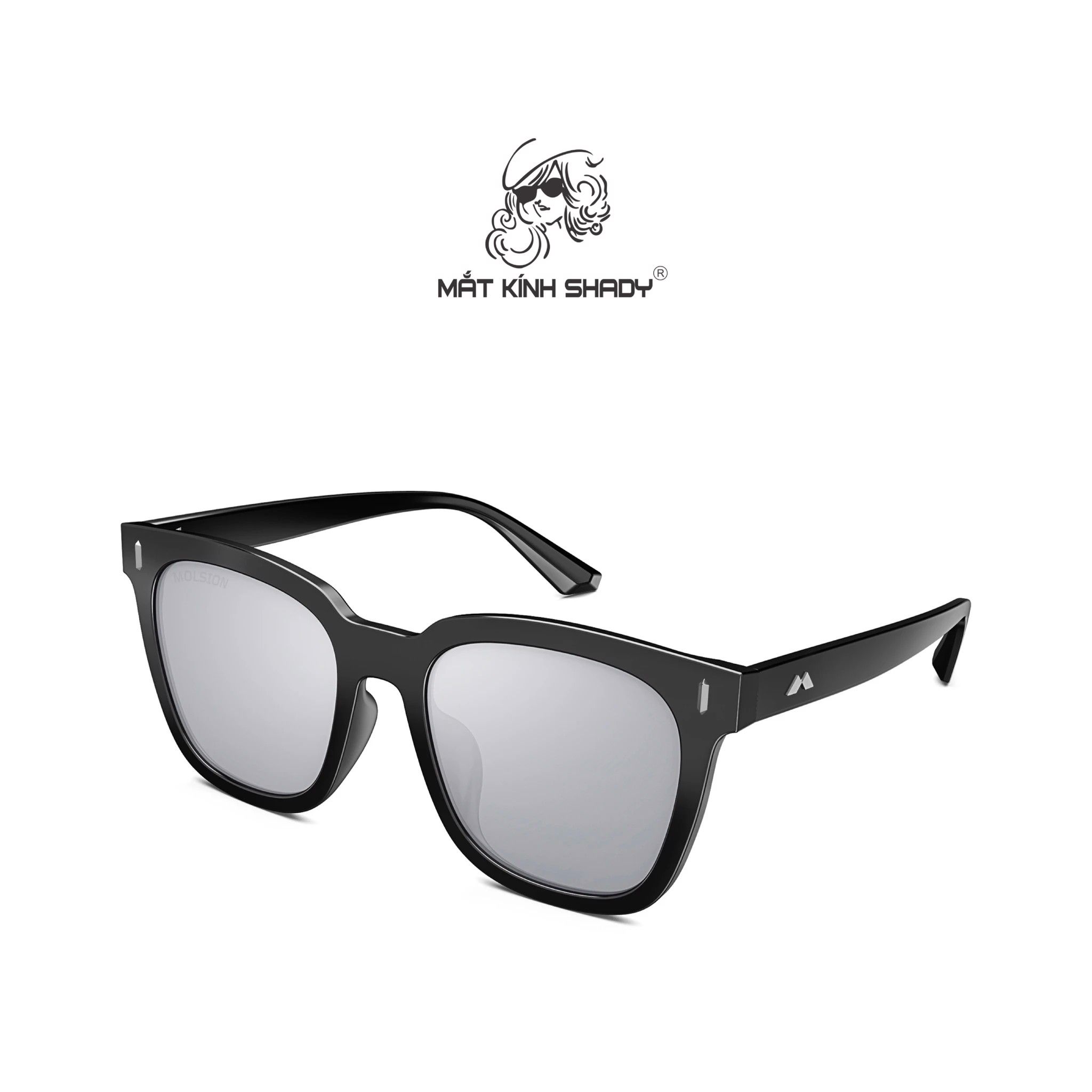 Kính Mát Chính Hãng Molsion Dáng Vuông Thời Trang Nam, Nhựa Acetate Cao Cấp - MS3009